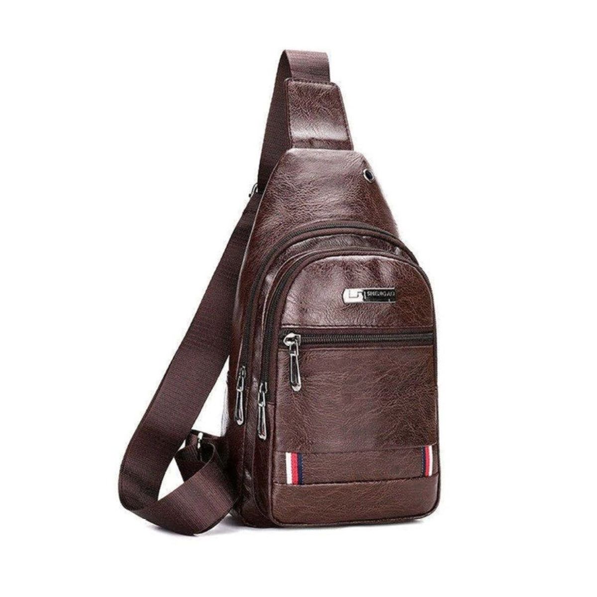 GENERICO - Pechera Mochila Morral Hombre cuero sintético