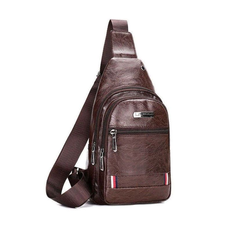 GENERICO - Pechera Mochila Morral Hombre cuero sintético