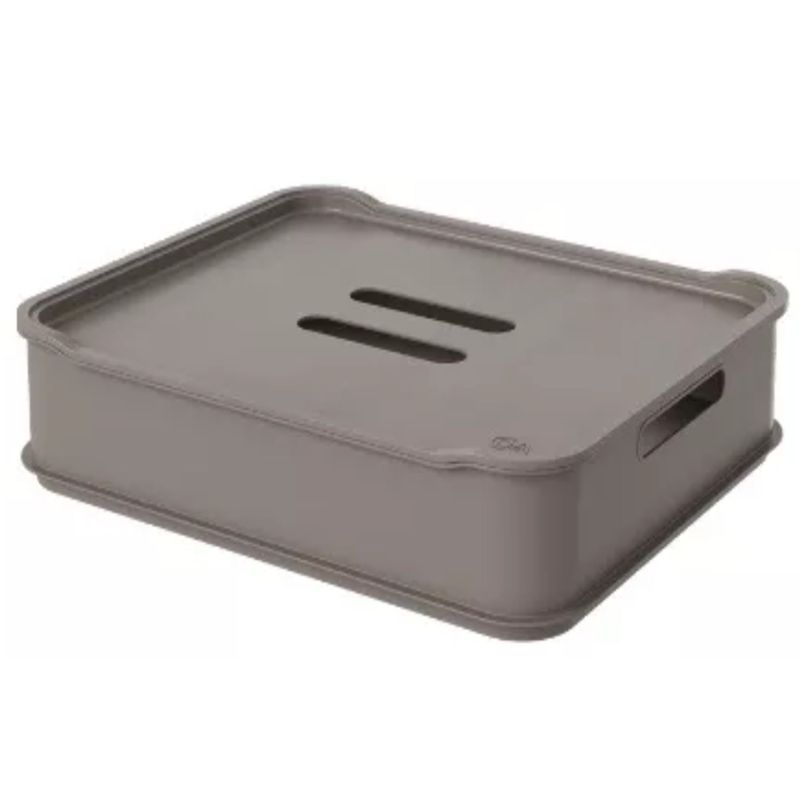 COZA - Caja Cesta Organizadora Con Tapa Maxi 6L Coza Fit Gris