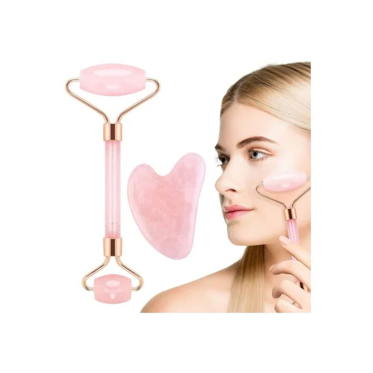 GENERICO - Rodillo Masajeador Facial de Jade