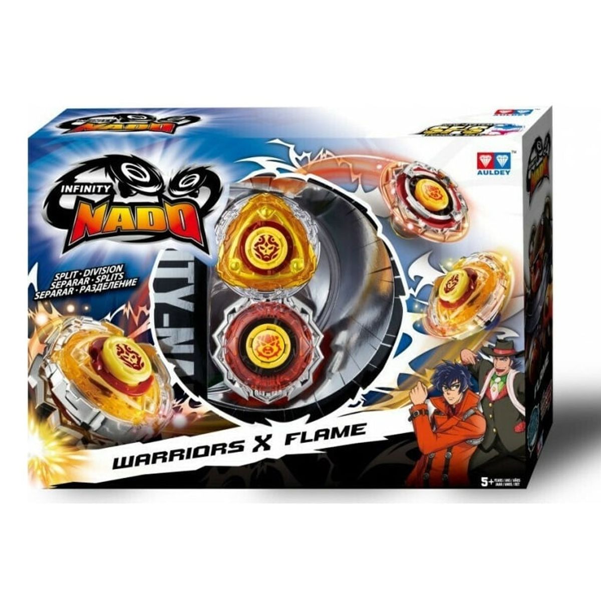 INFINITY NADO - Juguete 2 Trompos de Batalla Serie Split Warriors x Flame