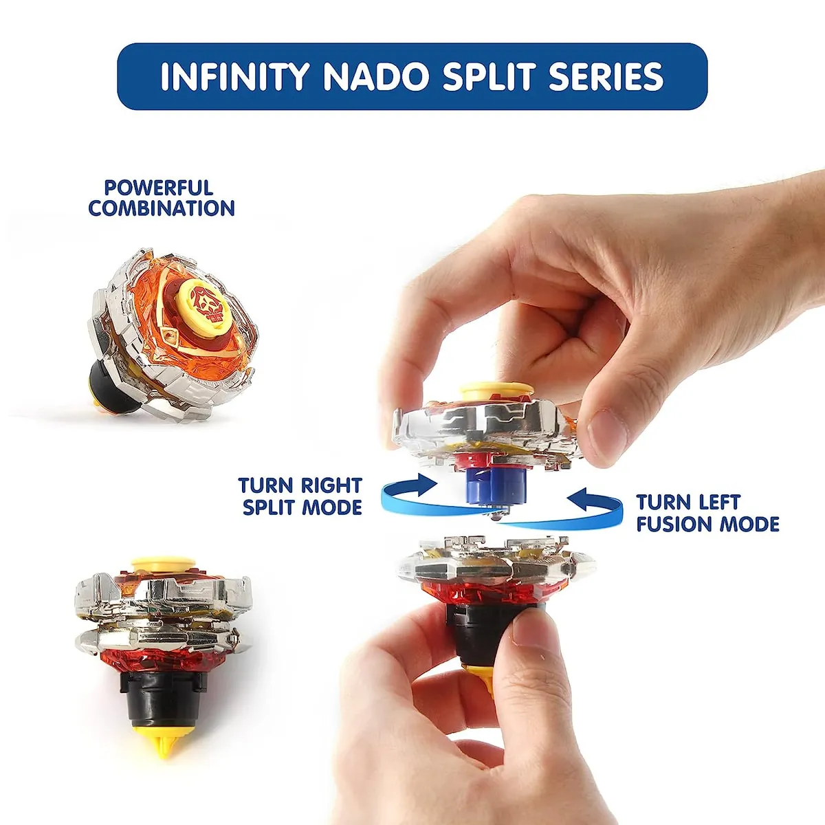 INFINITY NADO - Juguete 2 Trompos de Batalla Serie Split Warriors x Flame