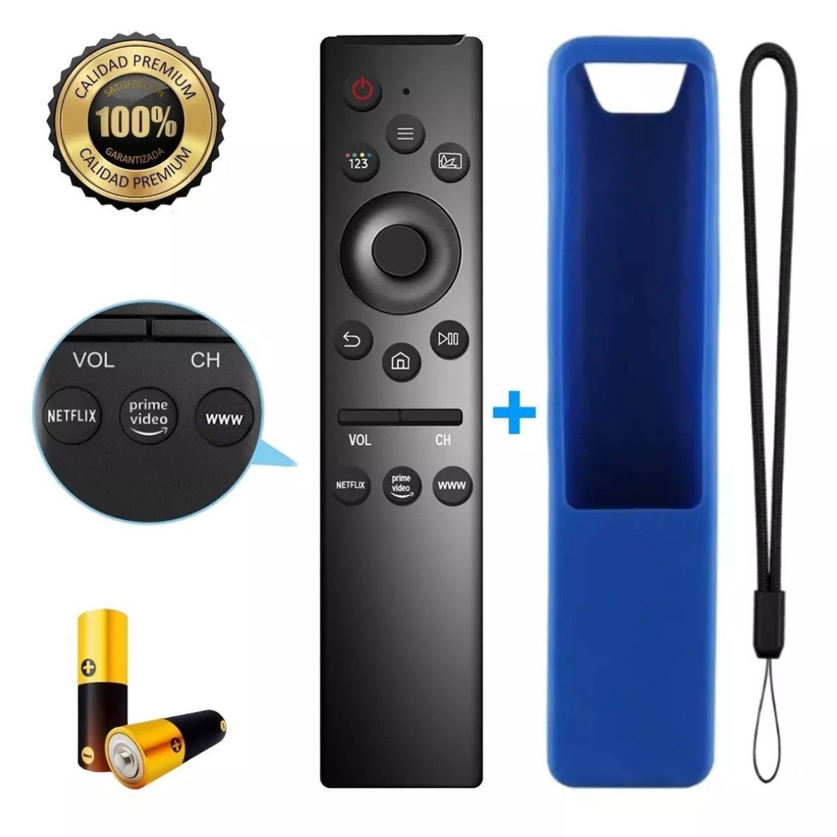 GENERICO - Control Remoto Para Samsung Smart Tv 4k Uhd Tv  Funda Azul