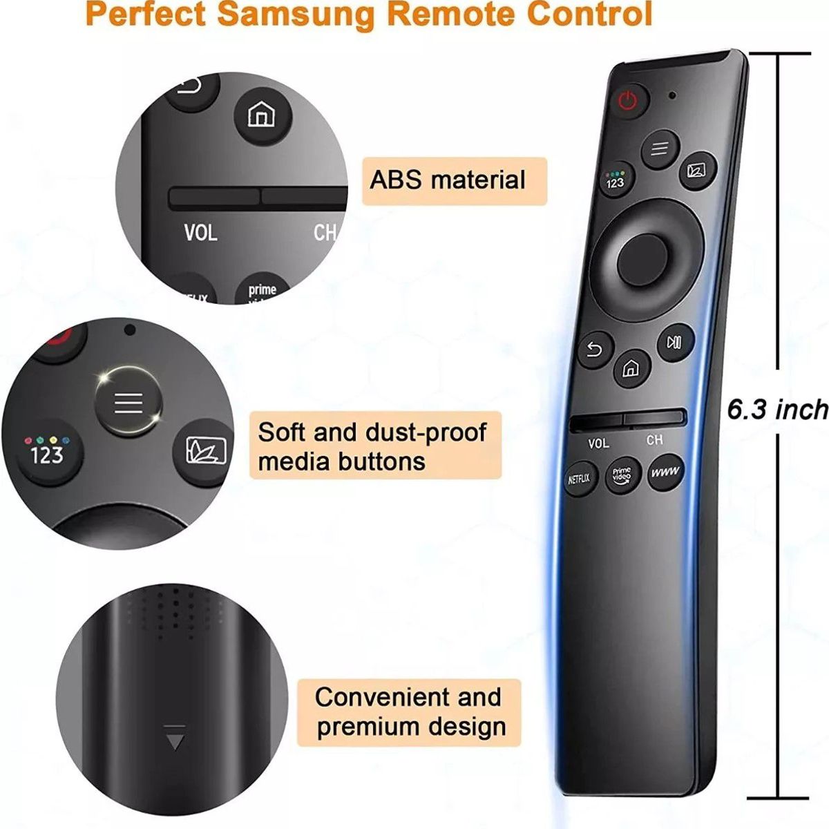 GENERICO - Control Remoto Para Samsung Smart Tv 4k Uhd Tv  Funda Azul