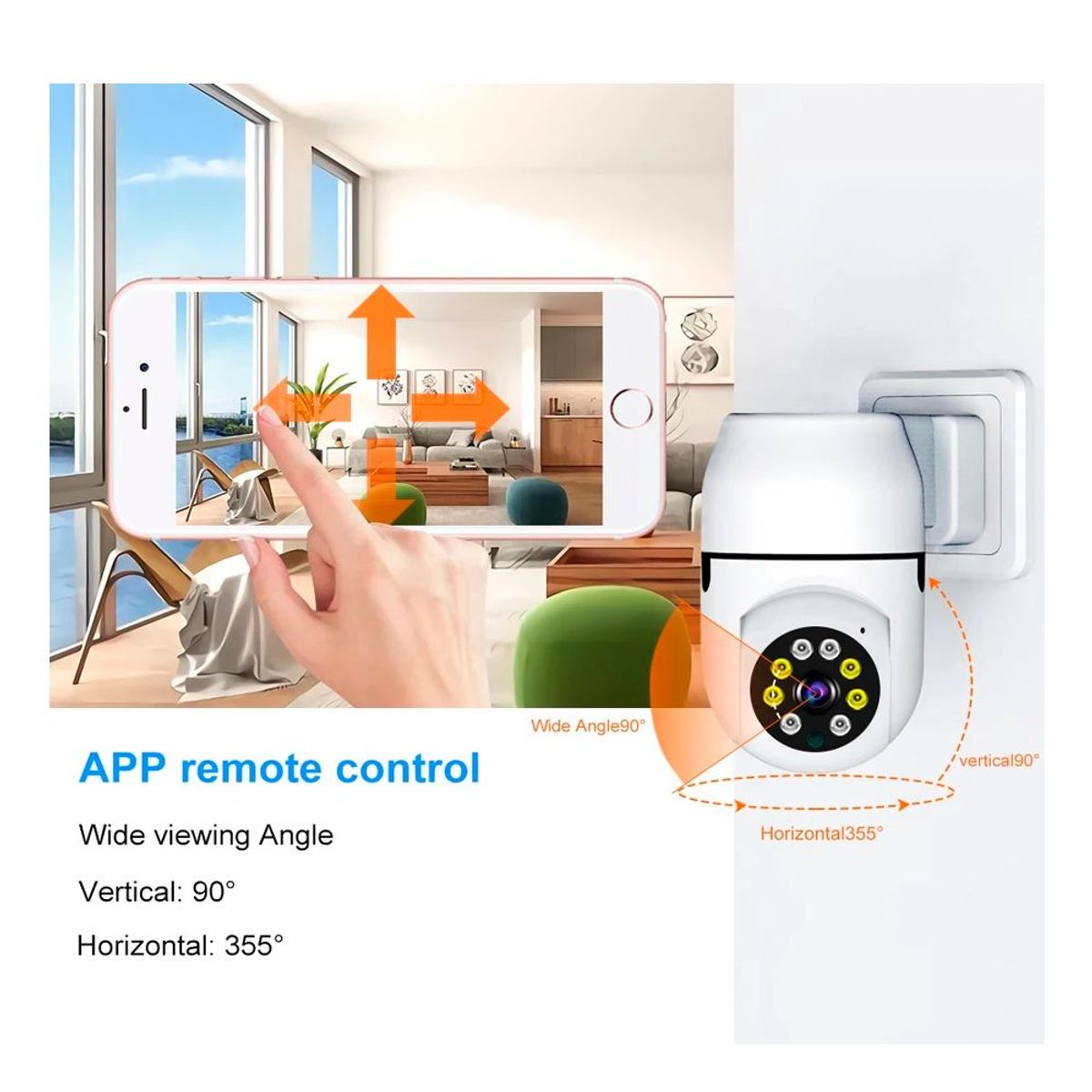 SEISA - Cámara de Seguridad Inteligente Inalambrica WiFi Remoto PTZ 1080