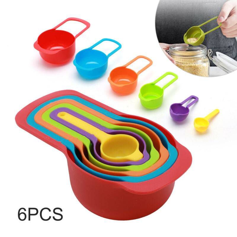 GENERICO - Cucharas Medidoras de Plástico 6pcs para Repostería