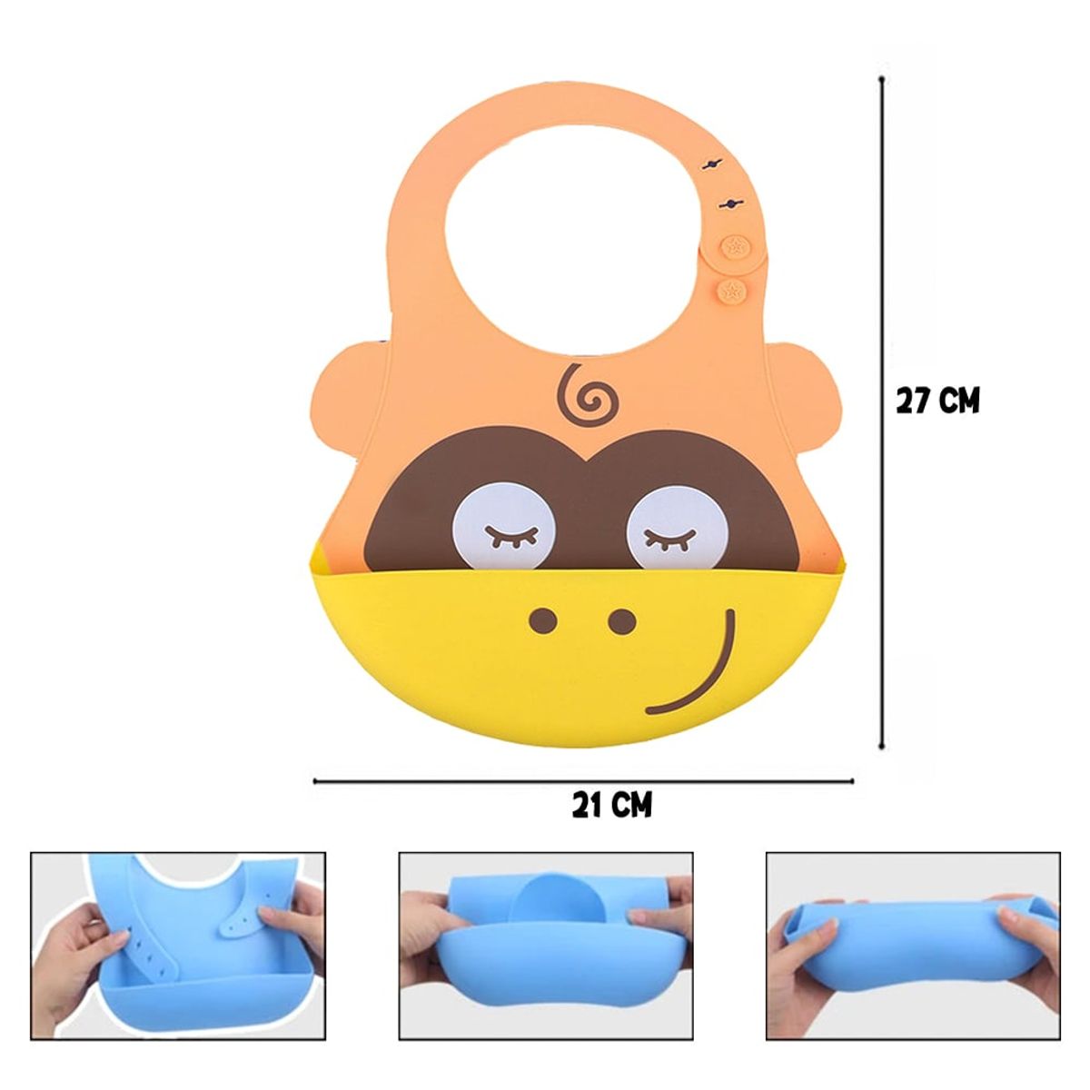 GENERICO - Babero unicornio con bolsillo atrapa comida para bebe