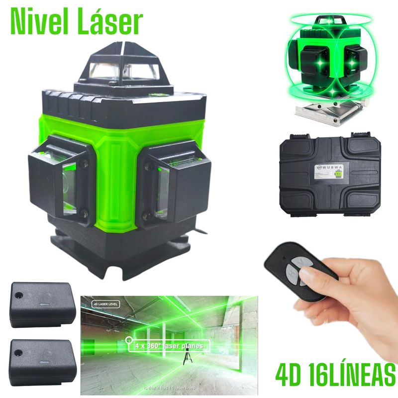 OEM - Nivel Laser Autonivelante Verde 16Lineas con 2 Baterias