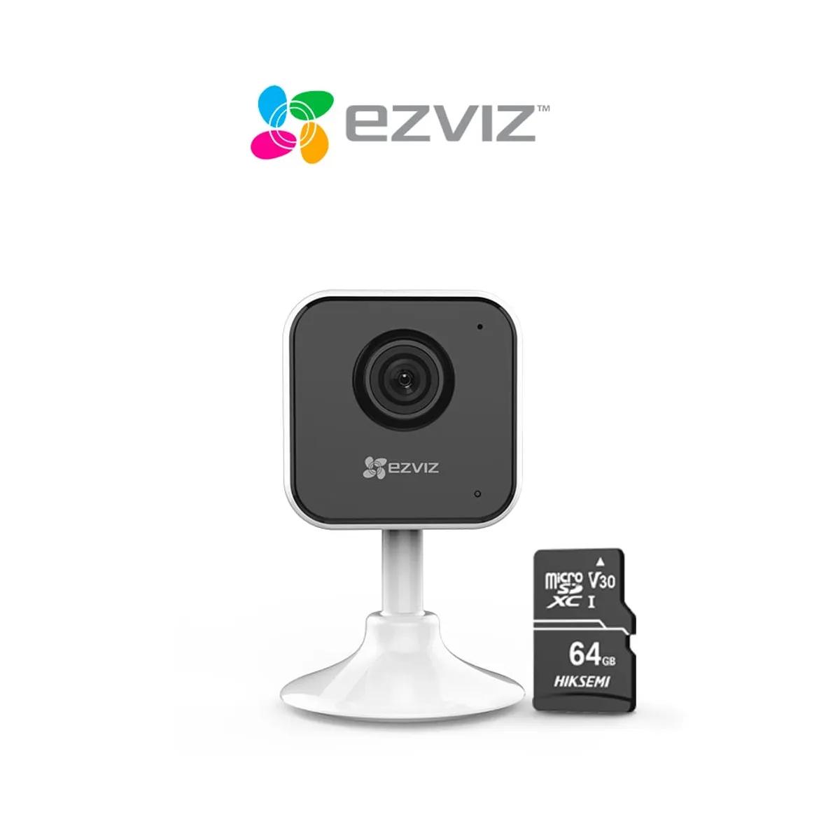 EZVIZ - Cámara de seguridad de lente fijo para interiores H1C full hd ezviz + SD 64 GB