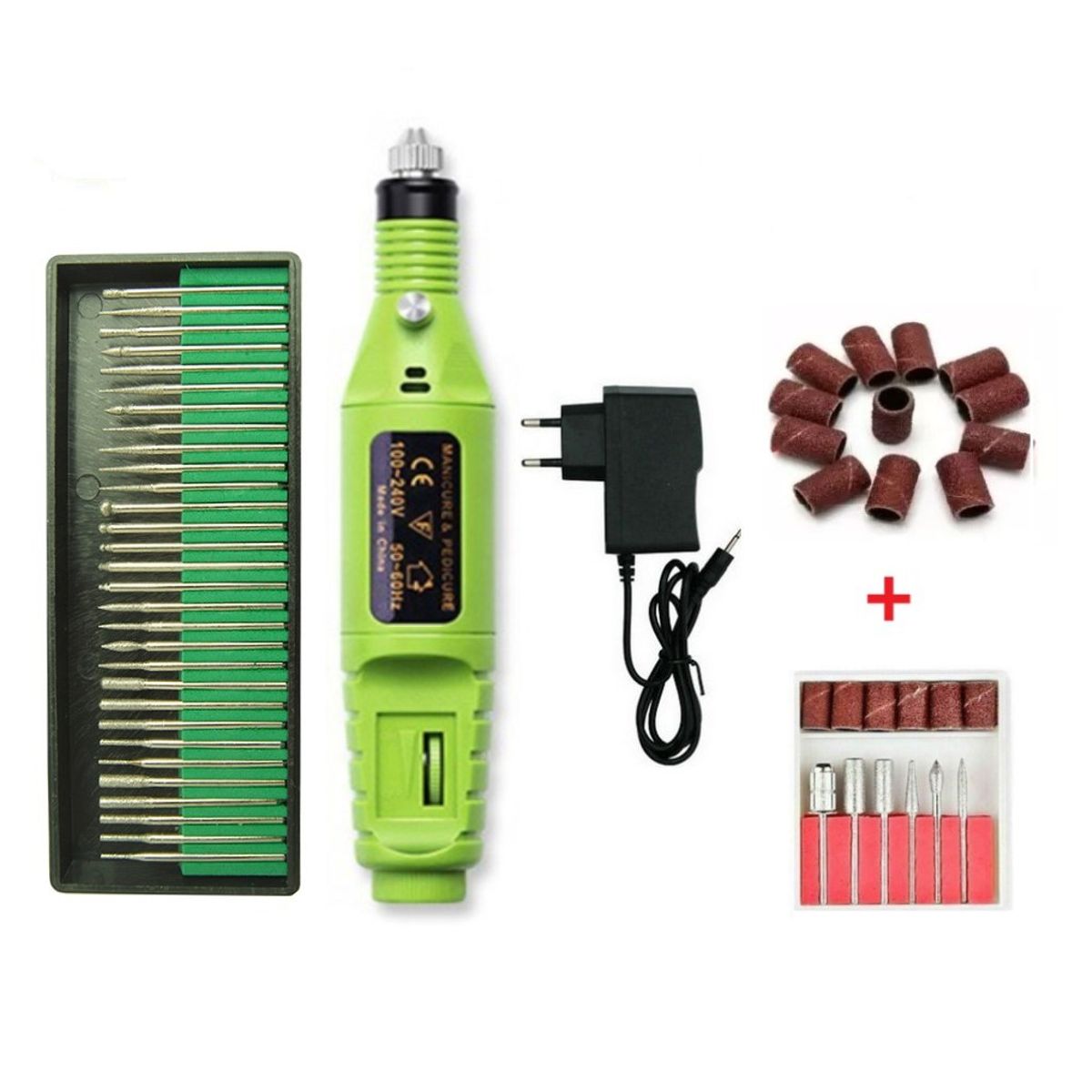 GENERICO - Pulidor de uñas eléctrico + set de 30 brocas + 10 lijas