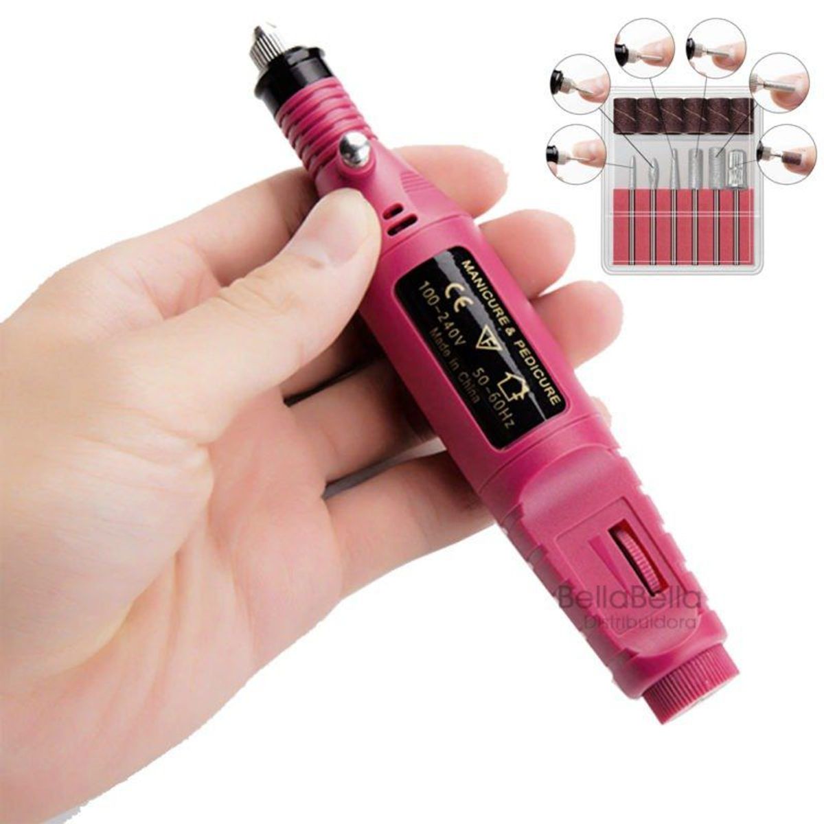 GENERICO - Pulidor eléctrico de uñas + set de 30 brocas + 10 lijas