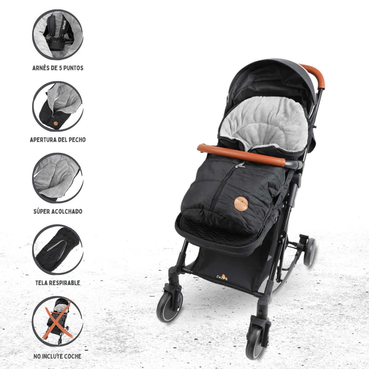 INFANTI - Saco para Coche INFANTI »DARK» Gray