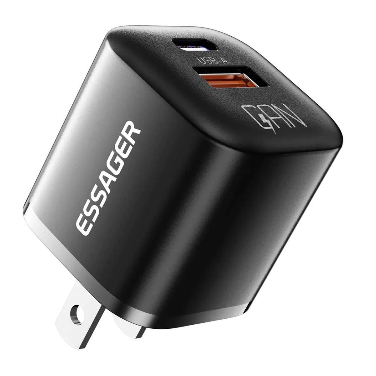 ESSAGER - Cargador Dual USB y tipo C Essager Carga rápida 20W QC 3,0 GaN PD