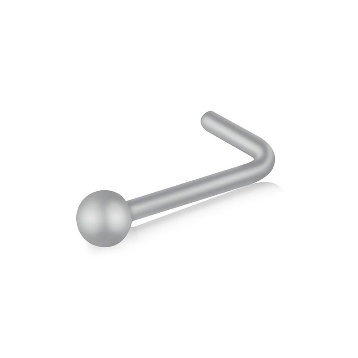 GENERICO - Piercing acrílico gris para nariz de gancho puntito nostril.