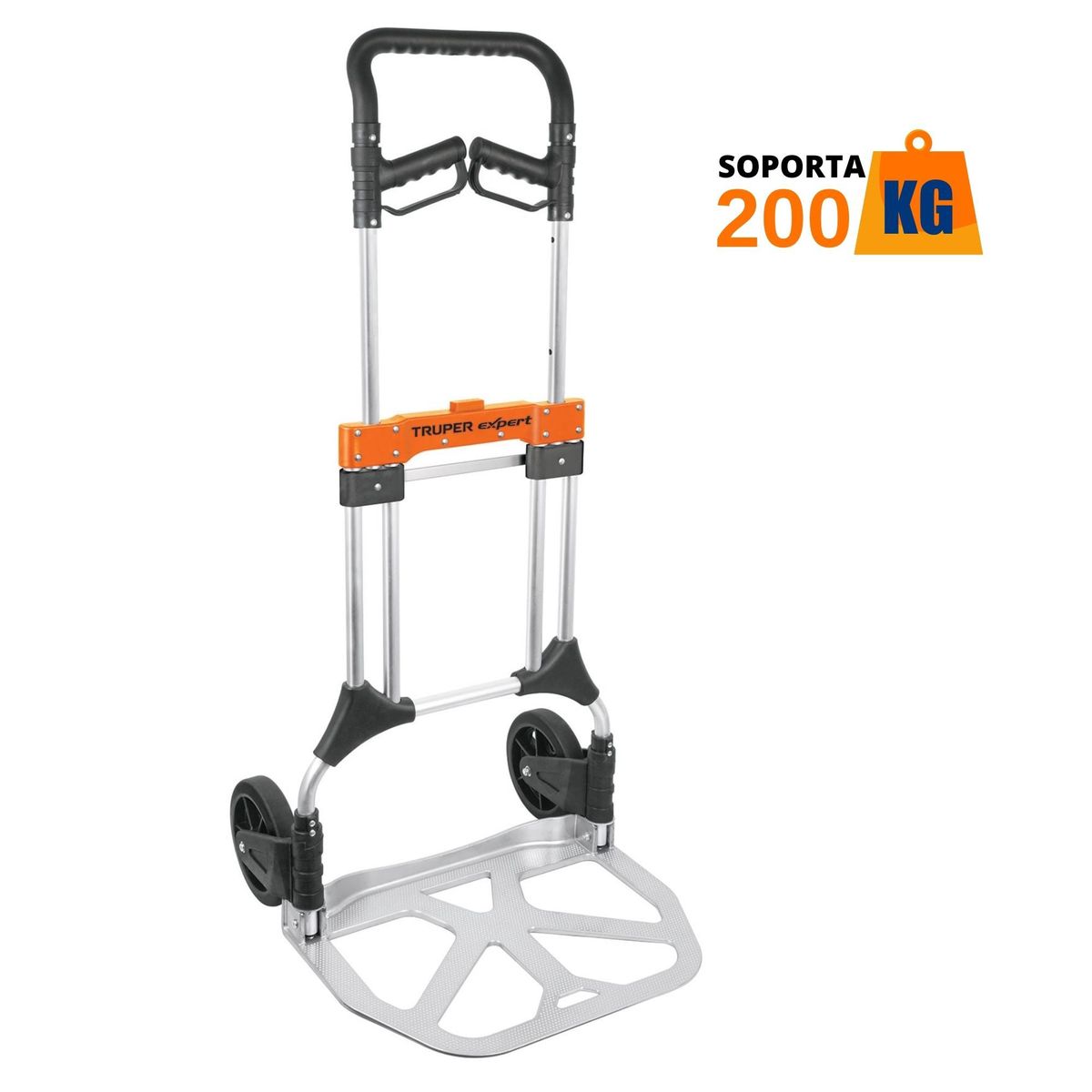 TRUPER - Carreta de carga plegable 200 kg carrito coche de carga rudo, Truper