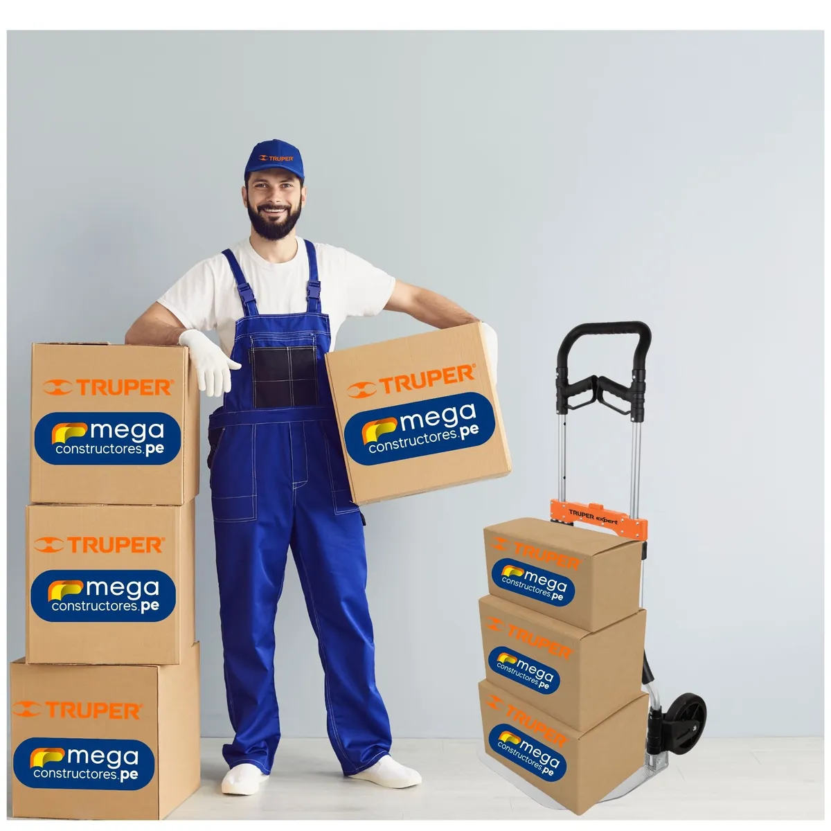 TRUPER - Carreta de carga plegable 200 kg carrito coche de carga rudo, Truper