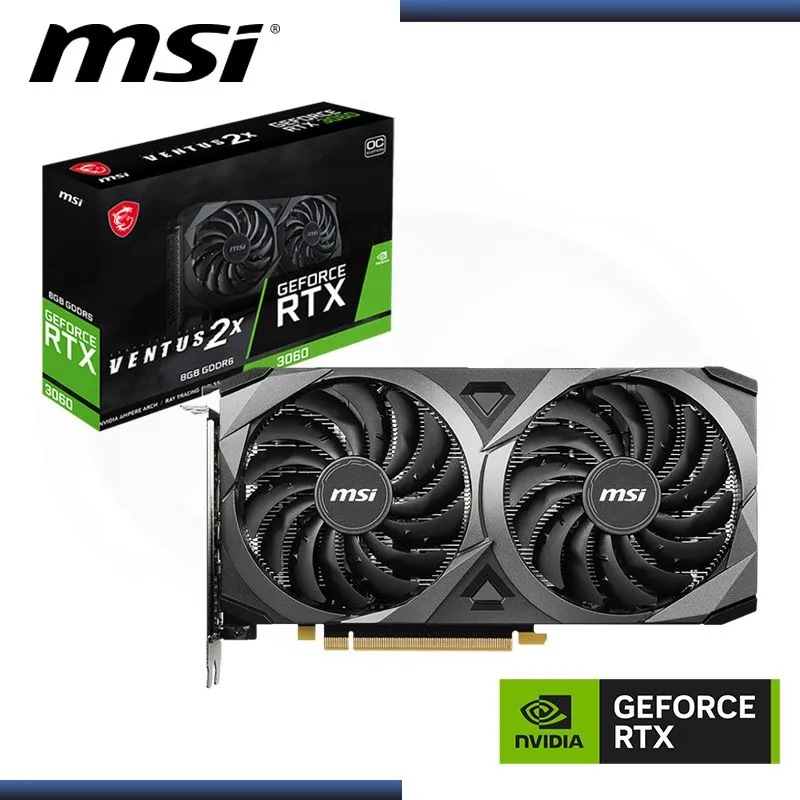 MSI - Tarjeta de video MSI GeForce RTX 3060 VENTUS 2X 8GB OC