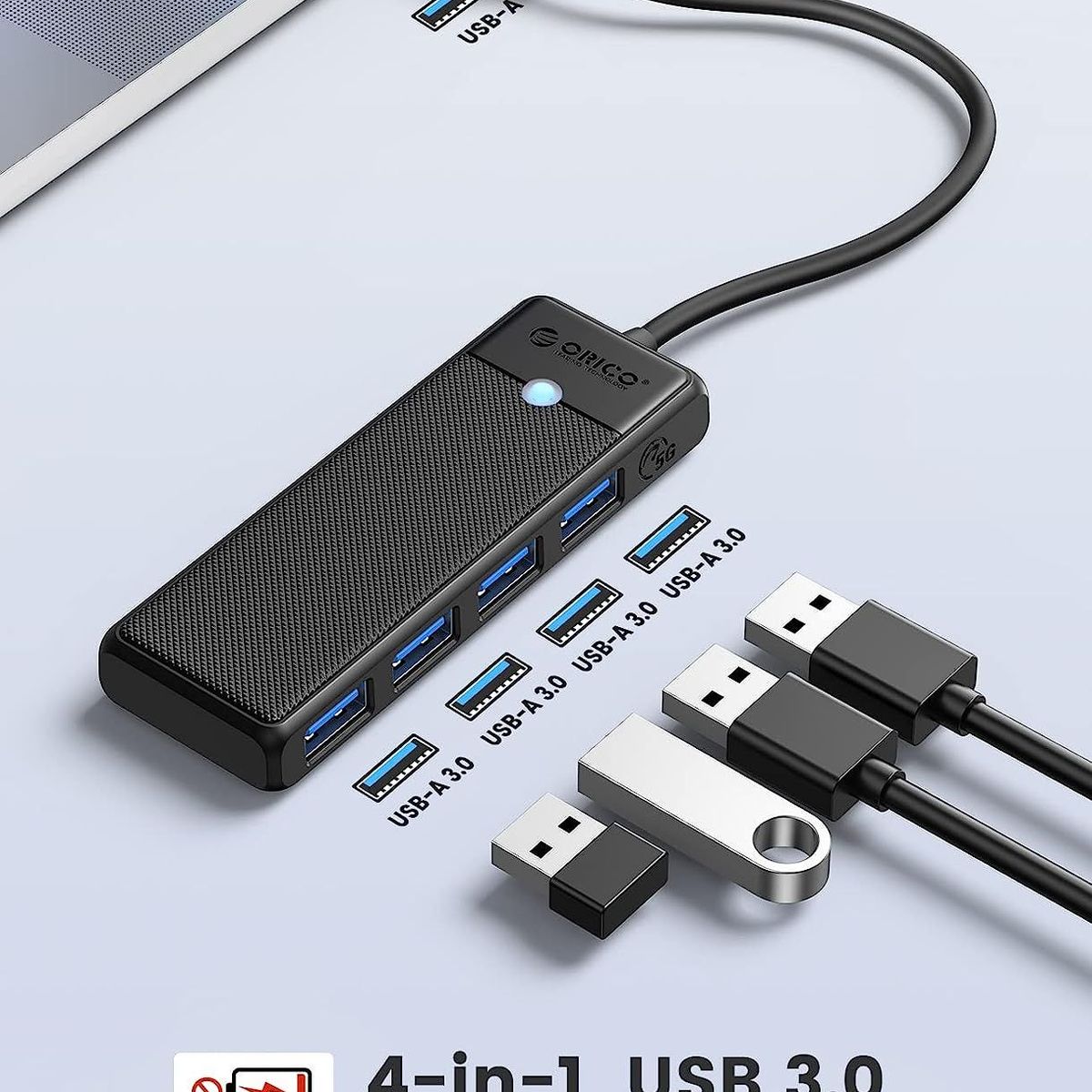 ORICO - Hub Usb 3.0 de 4 Puertos Orico Mod.Papw4A-U3-Bl