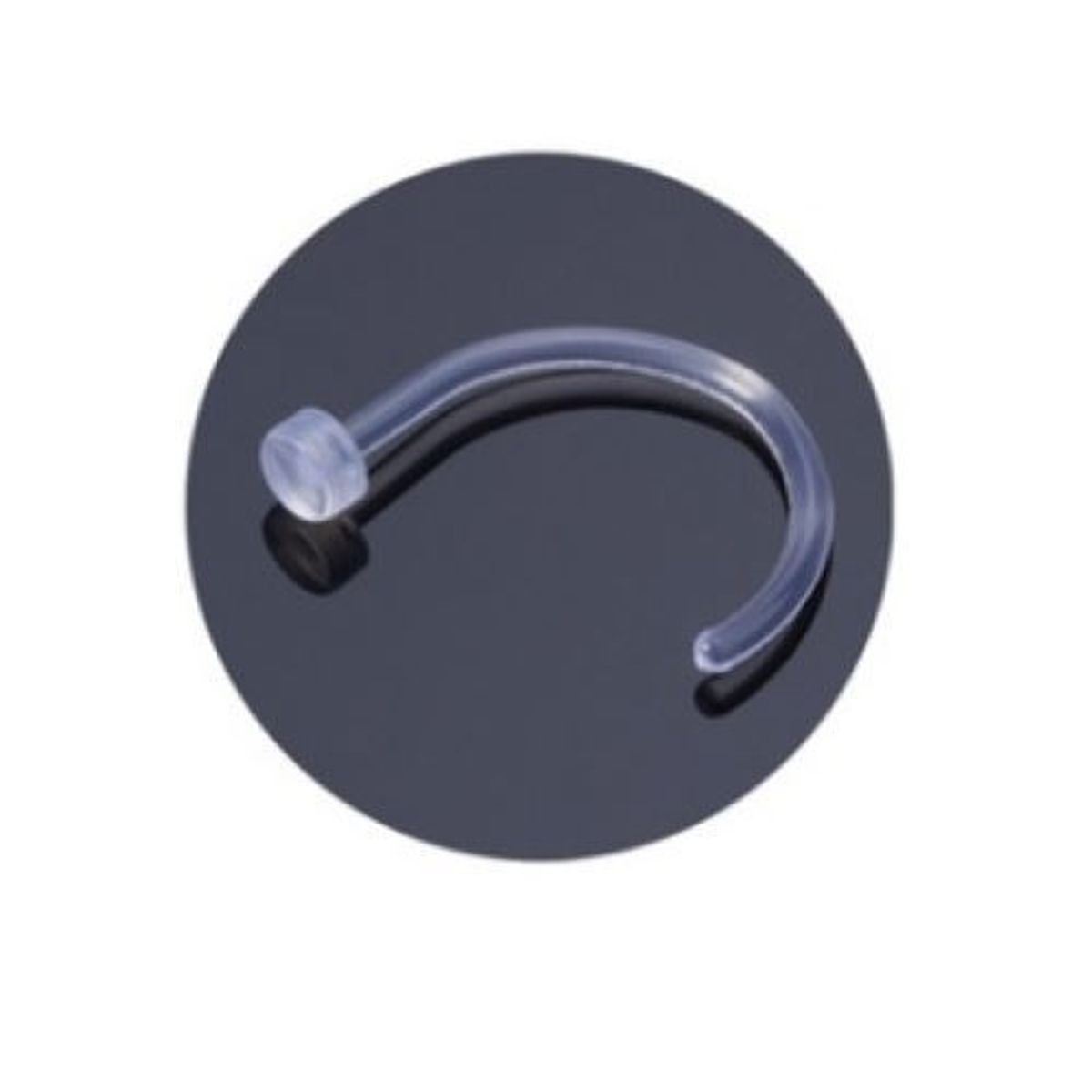 GENERICO - Set x 2 Piercings argolla de acrílico transparente para nariz nostril