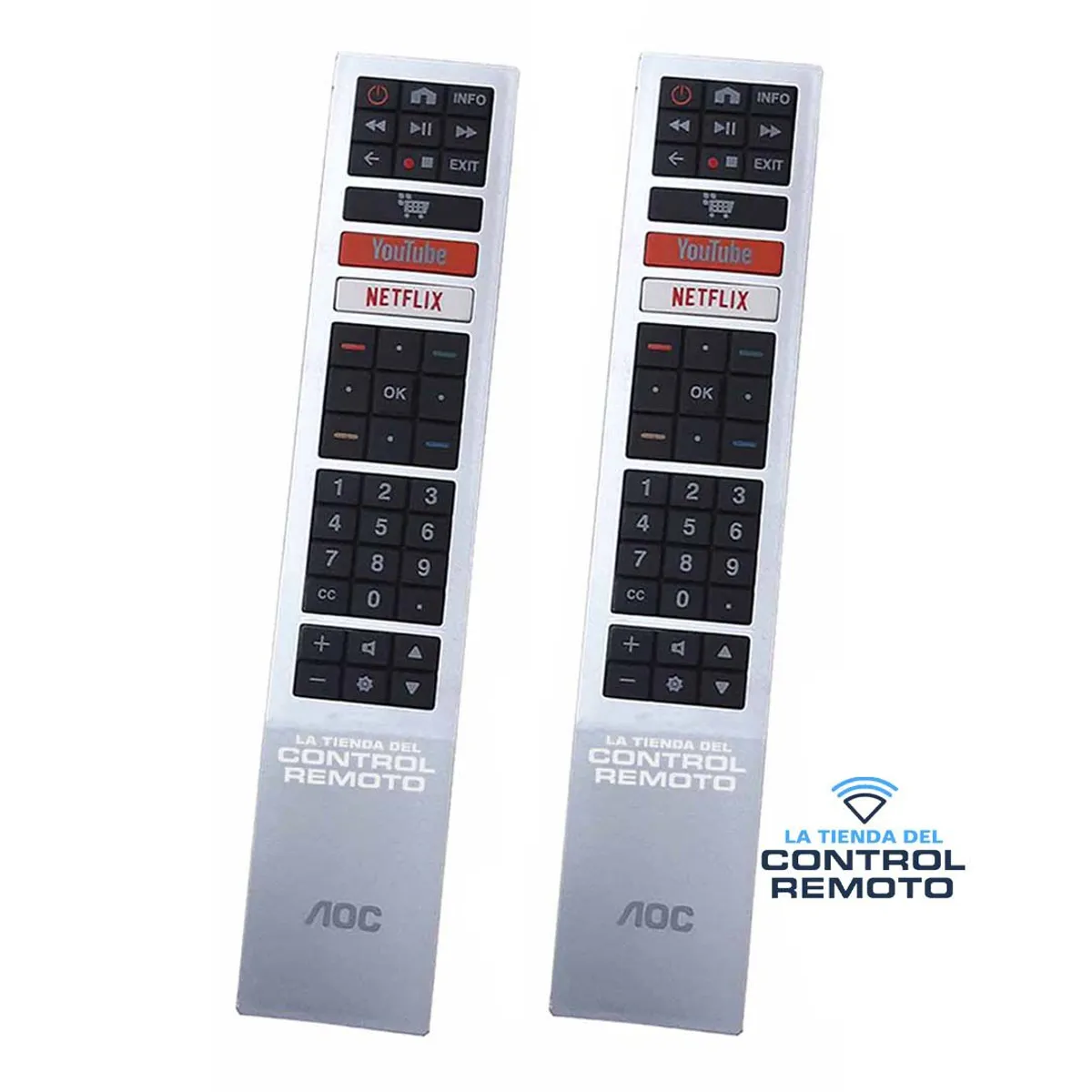 GENERICO - Control Remoto Tv Aoc Smart Plateado