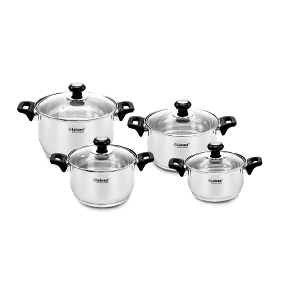 LUISSANT - Juego de ollas Luissant LU 1104A 8 Piezas Negro