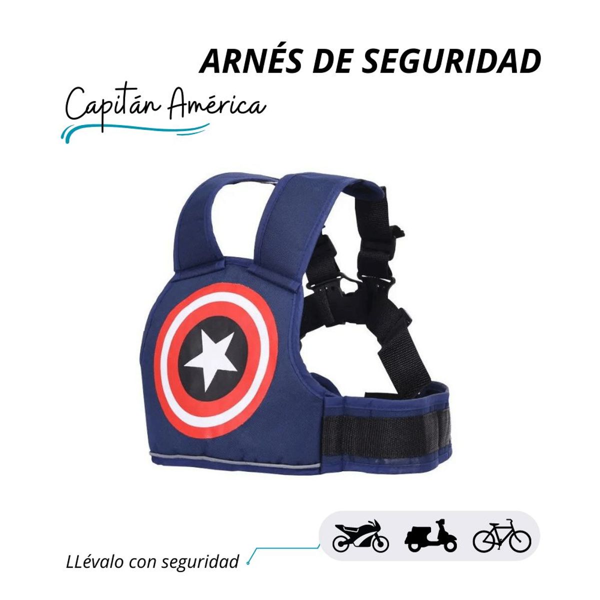 SHEEPBUSTER - Cinturón de Seguridad Capitán América para Moto Bici