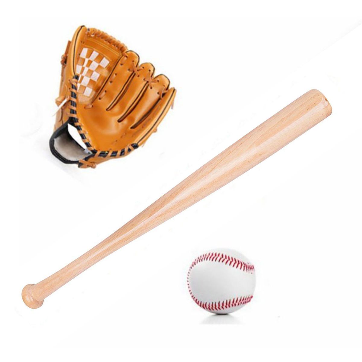 GENERICO - Set de Béisbol Infantil Bate Madera  Pelota  Guante