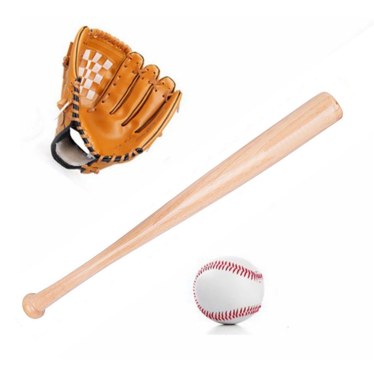 GENERICO - Set de Béisbol Infantil Bate Madera  Pelota  Guante