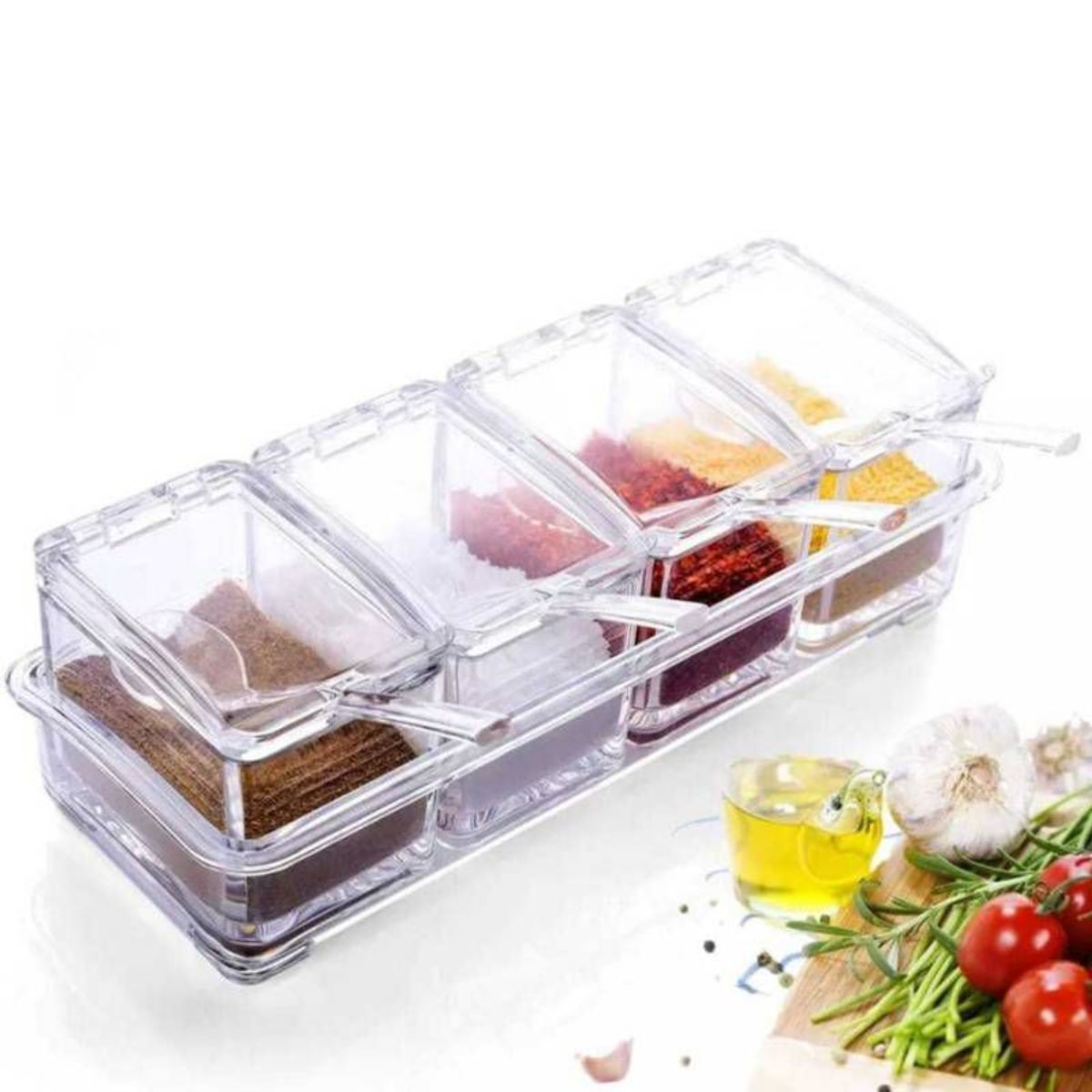 GENERICO - Pack 4 Condimenteros Especiero Salero Pimentero