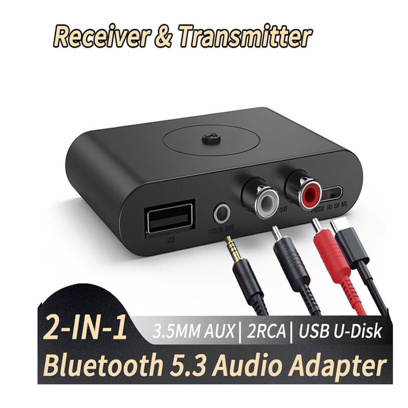 GENERICO - Transmisor y Receptor Bluetooth 5,3 Adaptador de Audio Inalámbrico