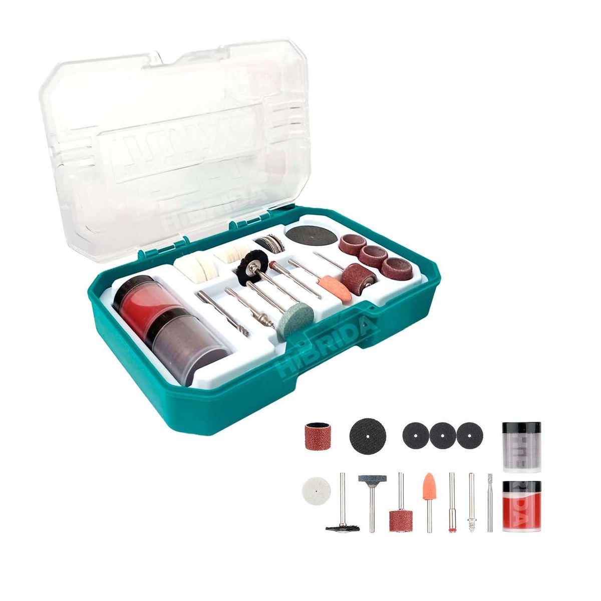 TOTAL TOOLS - SET 73 PIEZAS PARA MINITORNO PUNTAS LIJAR PULIR AMOLAR - TAKMG7072