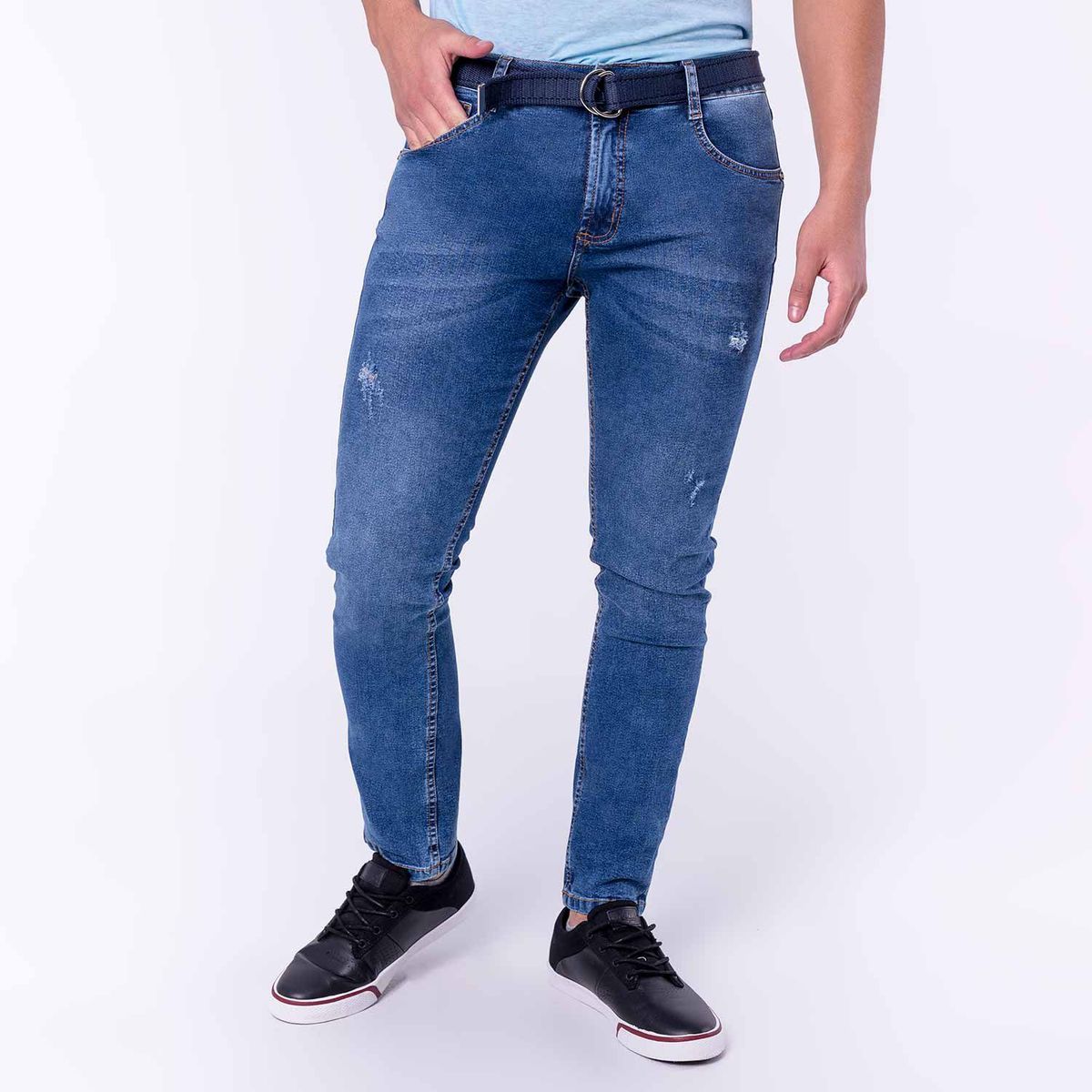 FITS MEN - Pantalon Clasico Denim Stretch Galvan Hombre