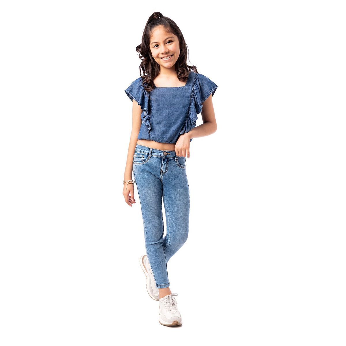 PIONIER - Pantalon Clasico Denim Stretch Sophia Niña