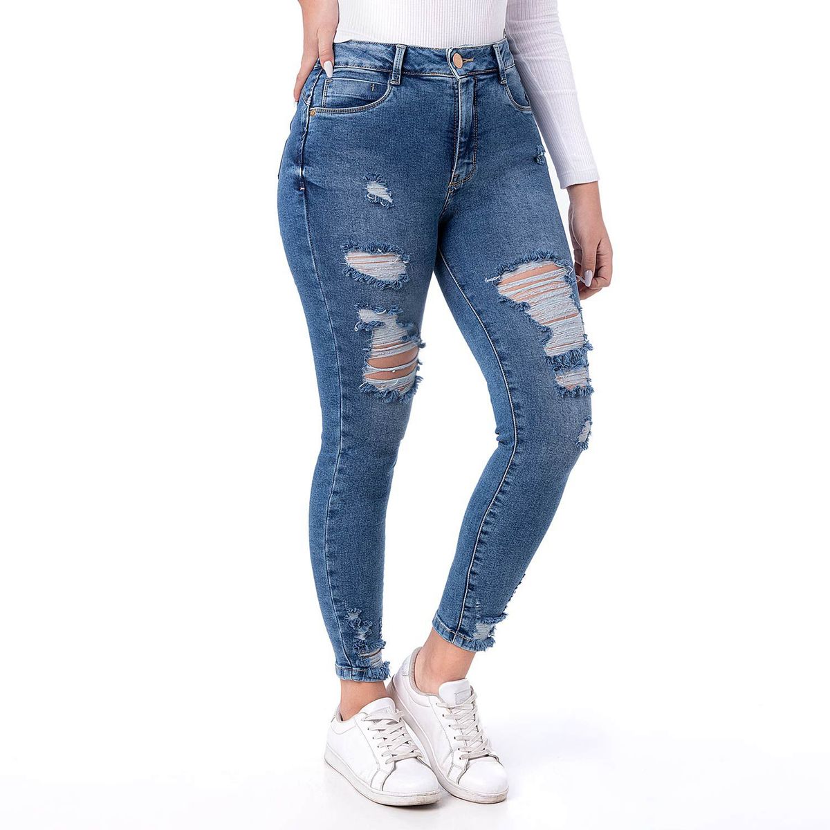 PIONIER - Pantalon Clasico Denim Stretch Mujer Yveth