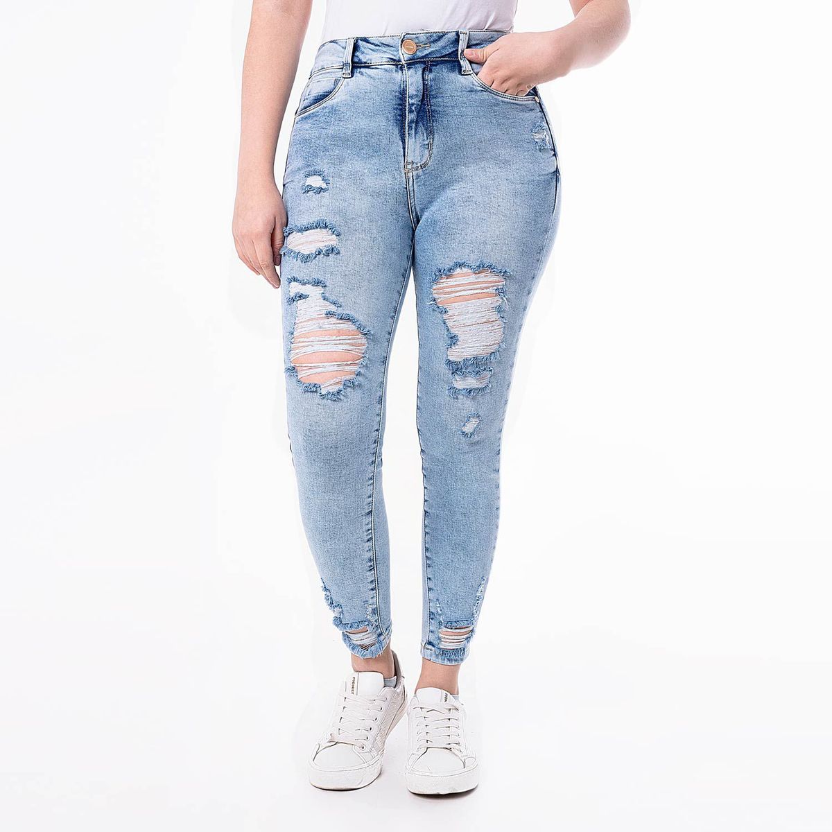 PIONIER - Pantalon Clasico Denim Stretch Mujer Yveth