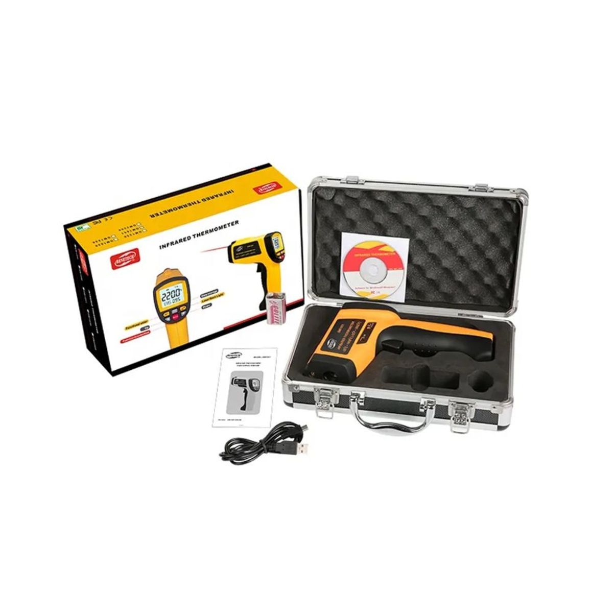 BENETECH - Pirómetro Termómetro Infrarrojo Profesional GM1651 - BENETECH