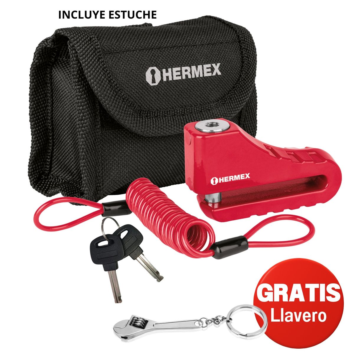 HERMEX - Candado para moto candado para freno de disco Hermex