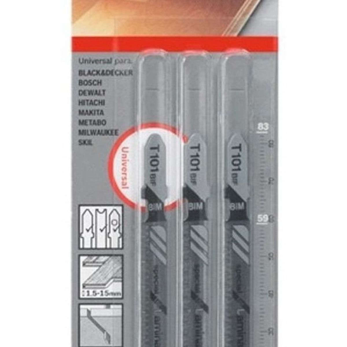 BOSCH - Set 3 Hojas Caladora Especial para Laminado Bosch T101BIF