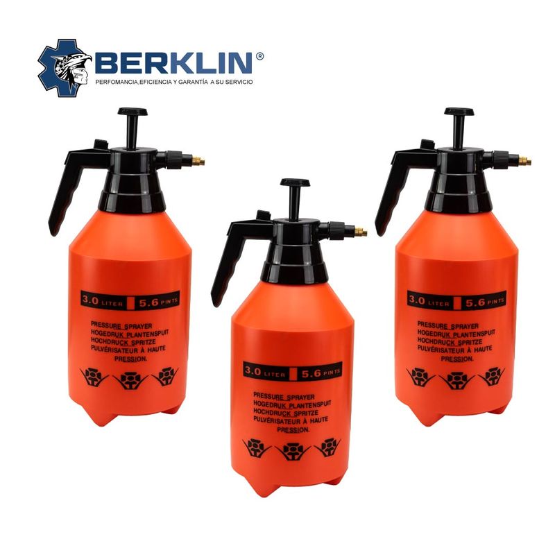 BERKLIN - TRIPACK PULVERIZADORA MANUAL DE 3LT
