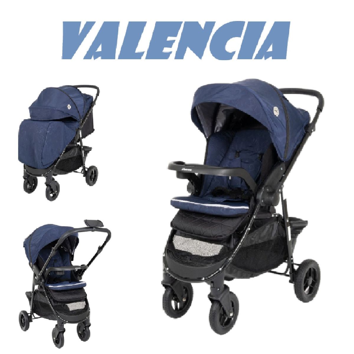 BABY HAPPY - Coche cuna Valencia Baby Happy - Azul