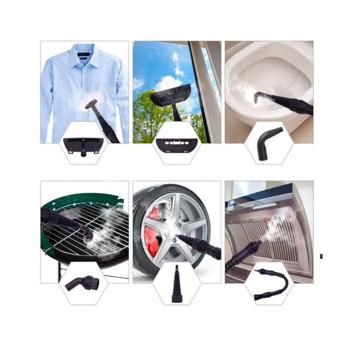 GENERICO - Limpiador a Vapor 4 en 1 Multiuso (Hogar, Autos, Pisos)