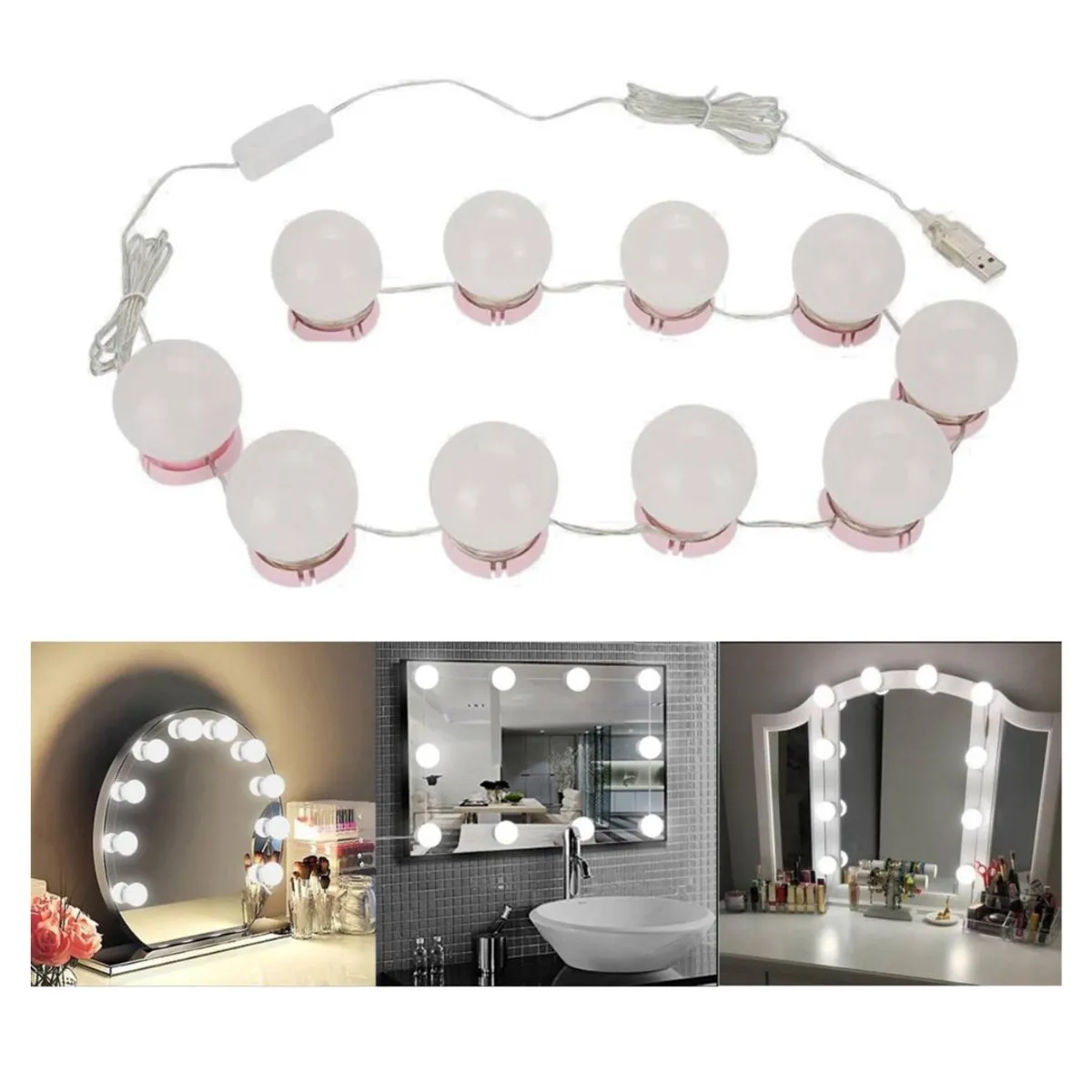 OEM - Luces LED para Espejo de Tocador Maquillaje con 10 Focos