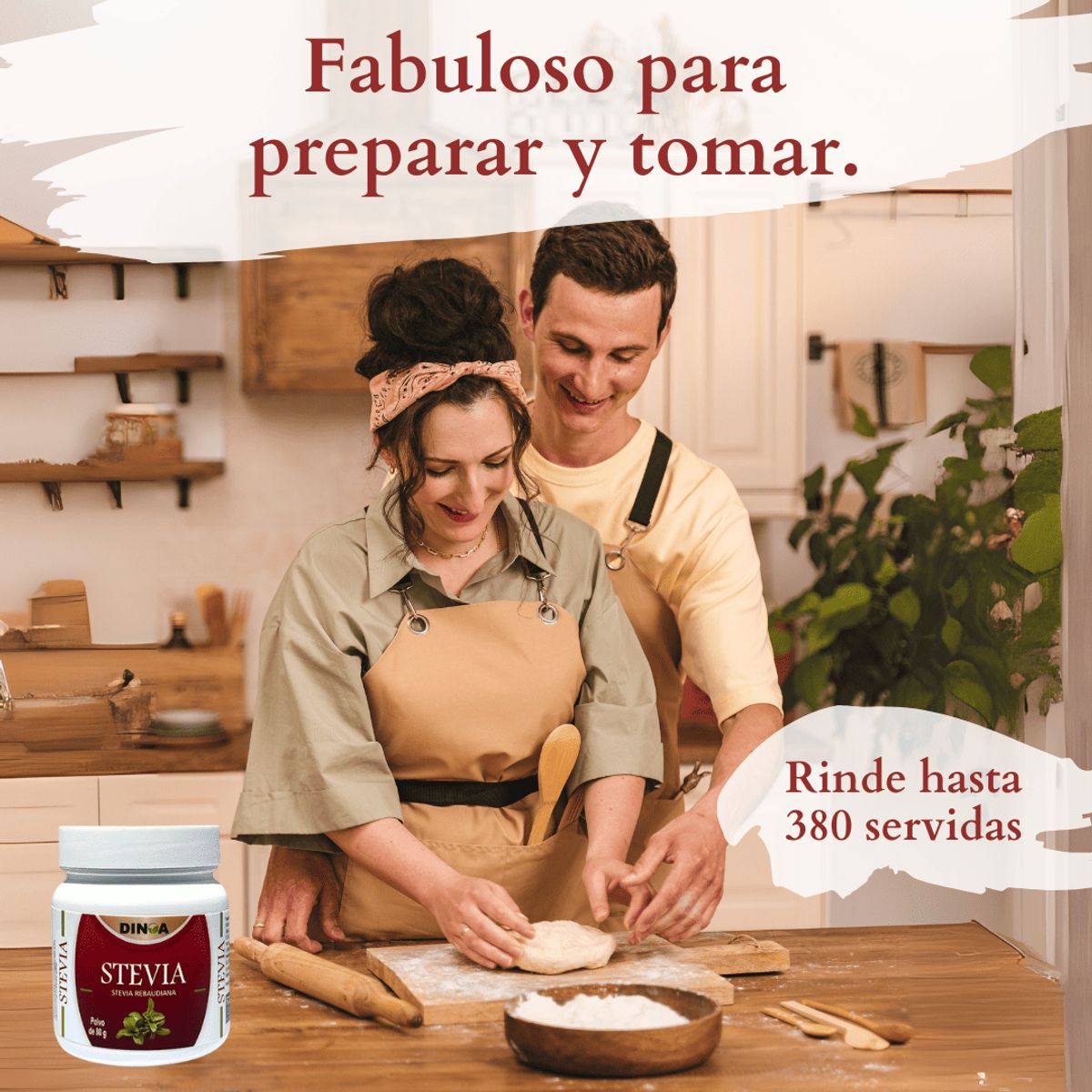 DINOA - Stevia Polvo 80gr Dinoa - Endulzante Natural -Sin Calorías