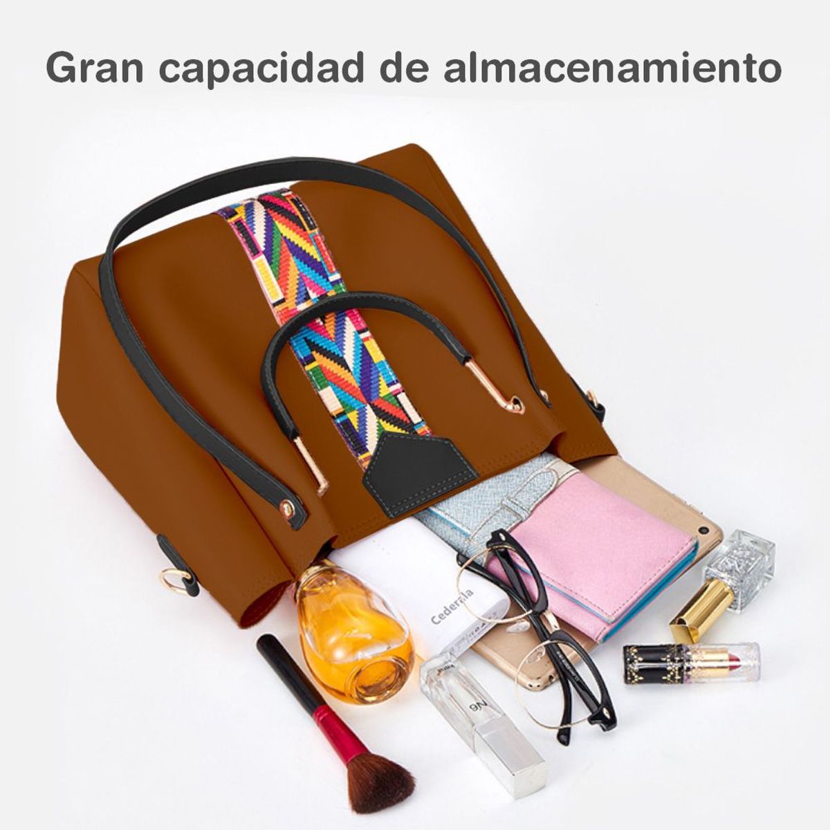 KELLER - Juego de Carteras Bolsos 4 Piezas Marrón