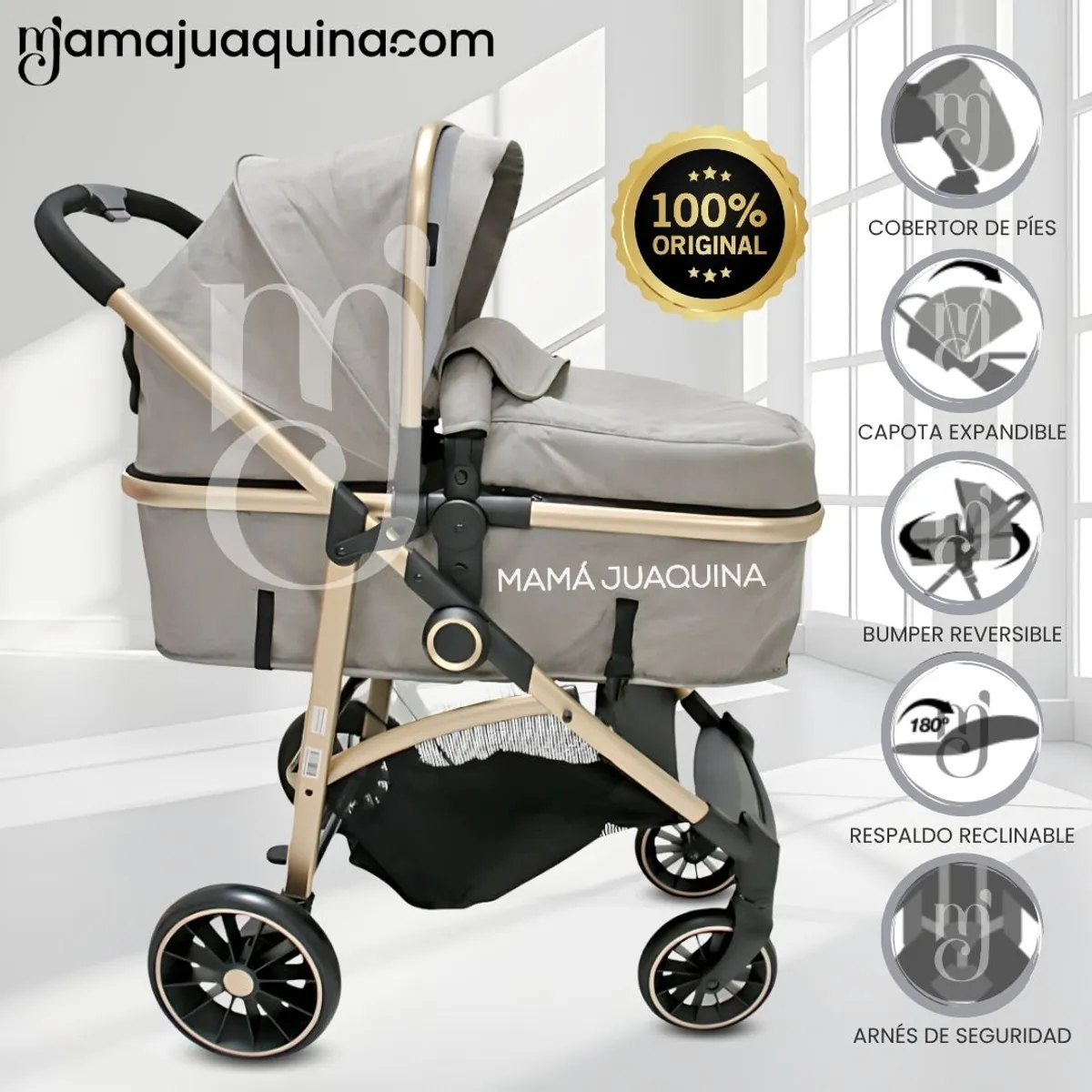 EBABY - Coche Cuna Moisés de Lujo «CARRI DELUXE» Beige