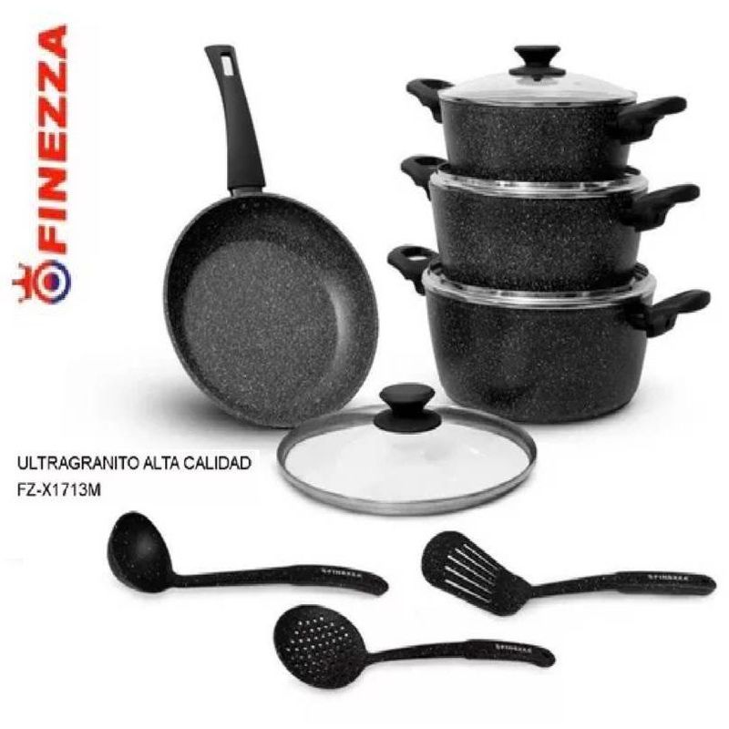FINEZZA - SET DE OLLAS DE ULTRA GRANITO 11 PZAS FZ-X1713M