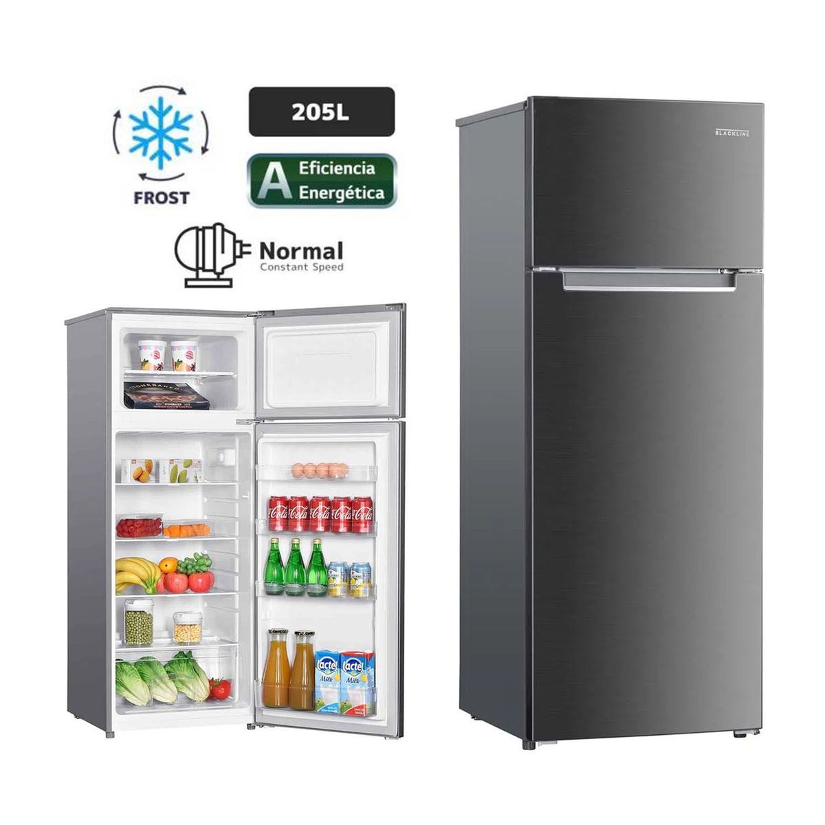BLACKLINE - Refrigerador BLACKLINE 205Lts Frost 205L-2PN Inox