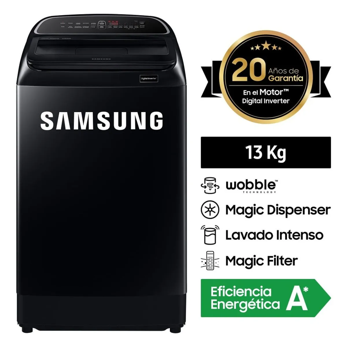 SAMSUNG - Lavadora Samsung 13Kg Digital Eco Inverter WA13T5260BV