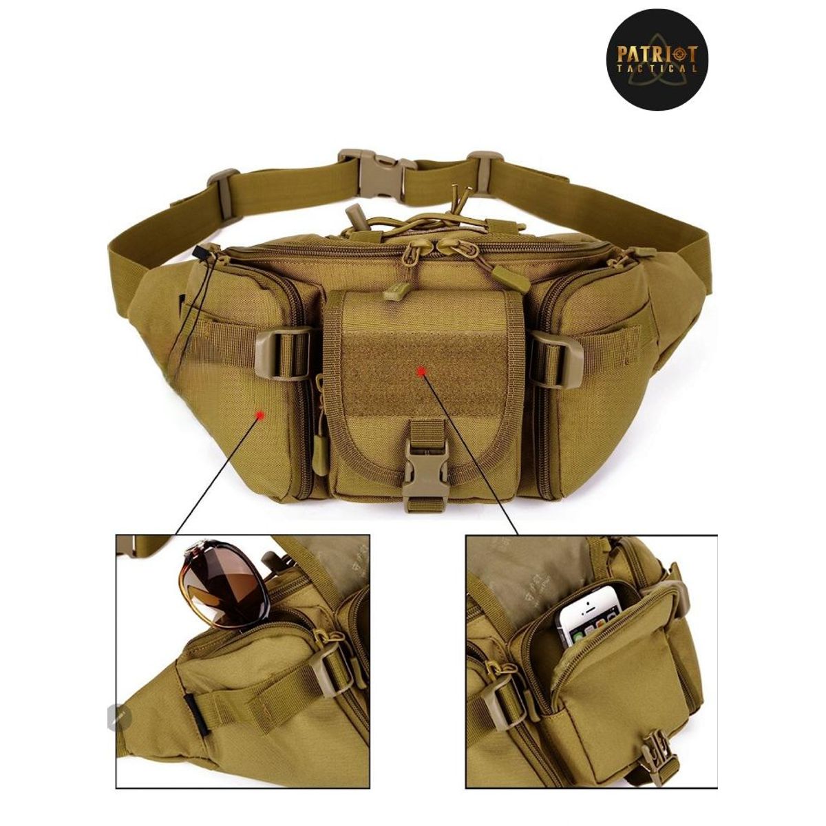 GENERICO - Canguro Impermeable Grande Múltiples Compartimientos