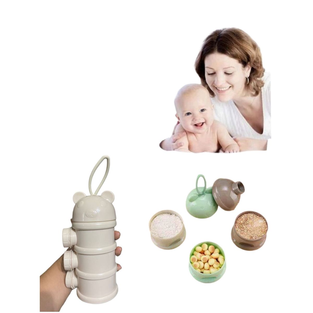 GENERICO - Dispensador Beige Torre de Leche y Cereales Osito